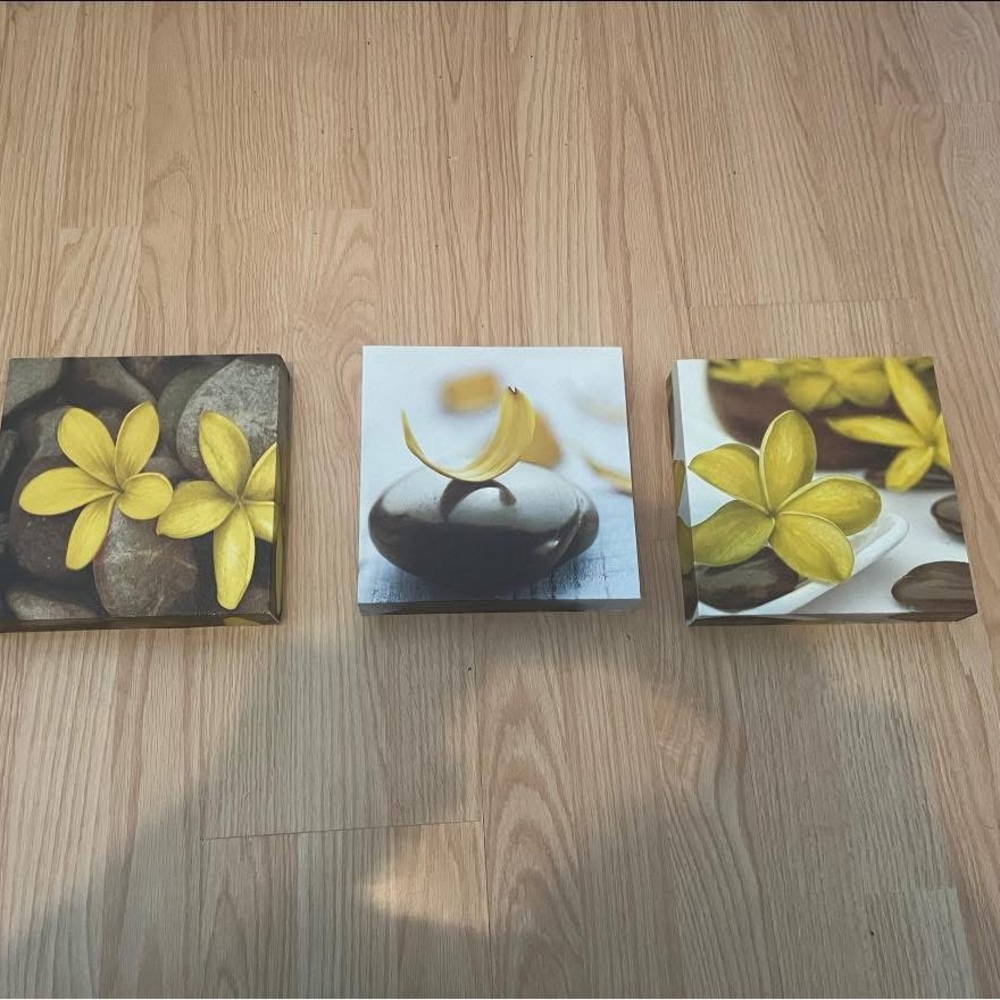 Yellow Flower Canvas Wall Art Set